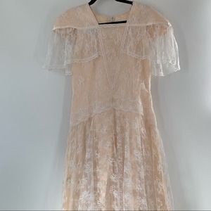 Jessica McClintock Gunny Sack Lace Long Dress Women’s Size 11